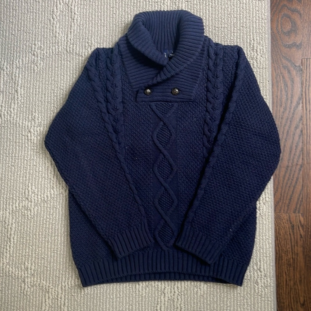 Janie and Jack navy blue shawl sweater